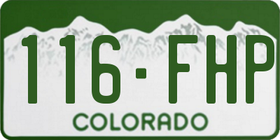 CO license plate 116FHP