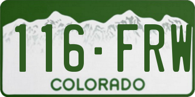 CO license plate 116FRW
