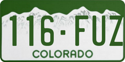 CO license plate 116FUZ