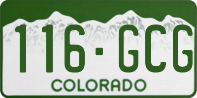 CO license plate 116GCG