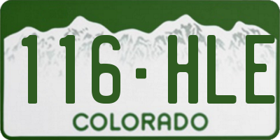 CO license plate 116HLE