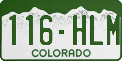 CO license plate 116HLM