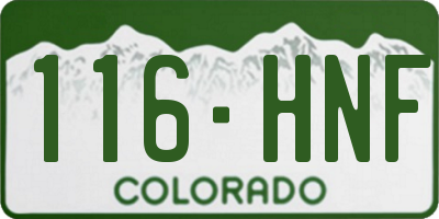 CO license plate 116HNF