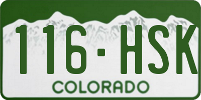 CO license plate 116HSK