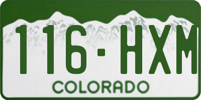 CO license plate 116HXM