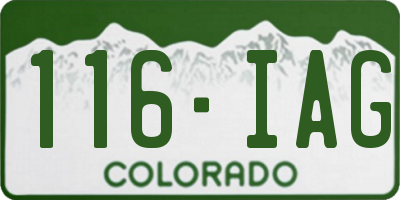 CO license plate 116IAG
