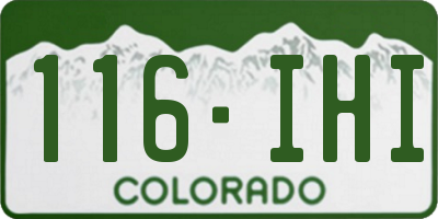 CO license plate 116IHI