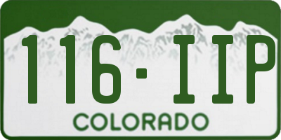 CO license plate 116IIP