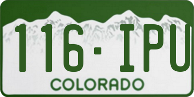 CO license plate 116IPU