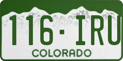 CO license plate 116IRU