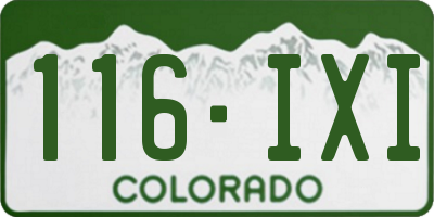 CO license plate 116IXI