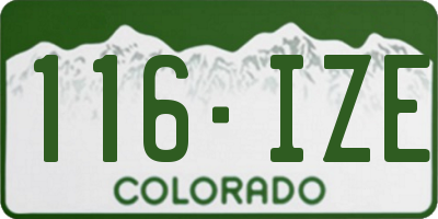 CO license plate 116IZE