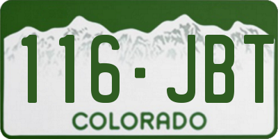 CO license plate 116JBT