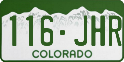 CO license plate 116JHR