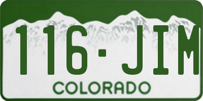 CO license plate 116JIM
