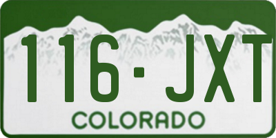 CO license plate 116JXT