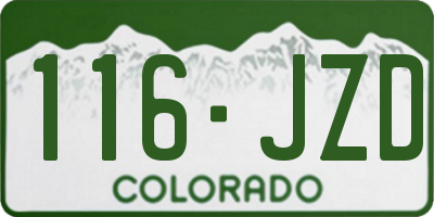 CO license plate 116JZD