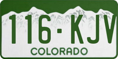 CO license plate 116KJV