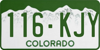 CO license plate 116KJY
