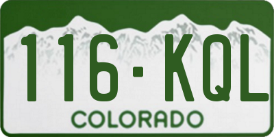 CO license plate 116KQL