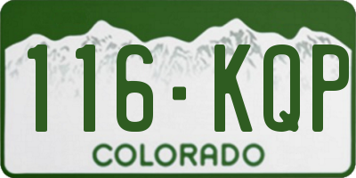 CO license plate 116KQP