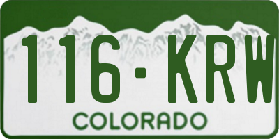 CO license plate 116KRW