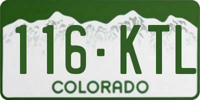 CO license plate 116KTL