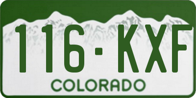 CO license plate 116KXF