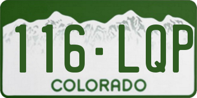 CO license plate 116LQP