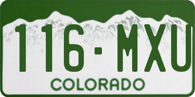 CO license plate 116MXU