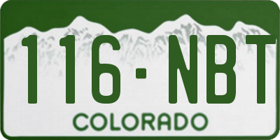 CO license plate 116NBT