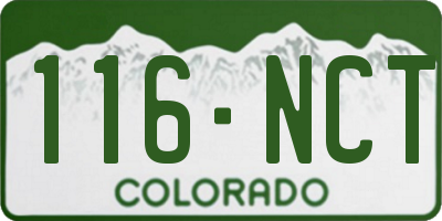 CO license plate 116NCT