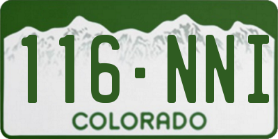 CO license plate 116NNI