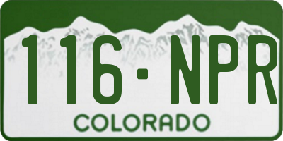 CO license plate 116NPR