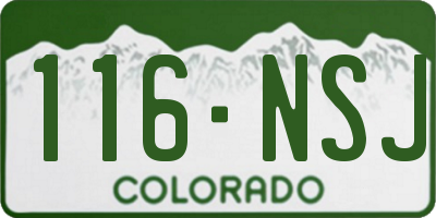 CO license plate 116NSJ