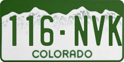 CO license plate 116NVK