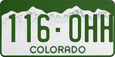 CO license plate 116OHH