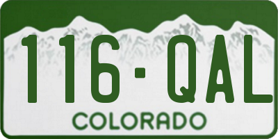 CO license plate 116QAL