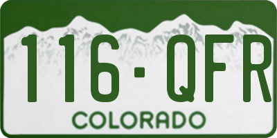 CO license plate 116QFR