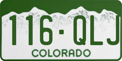 CO license plate 116QLJ