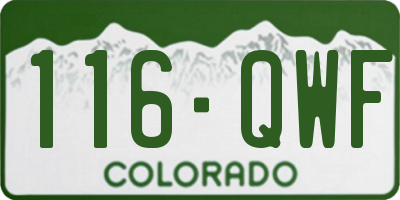 CO license plate 116QWF
