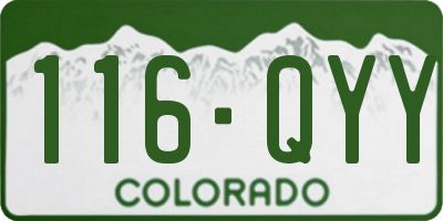 CO license plate 116QYY