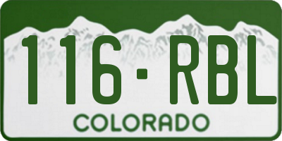 CO license plate 116RBL