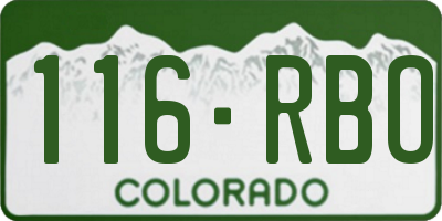 CO license plate 116RBO