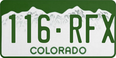 CO license plate 116RFX