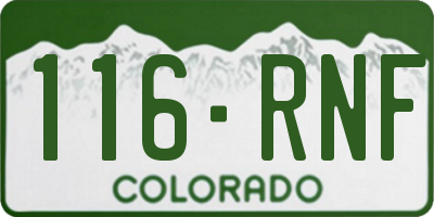 CO license plate 116RNF