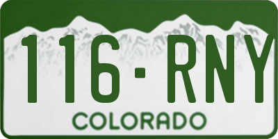 CO license plate 116RNY