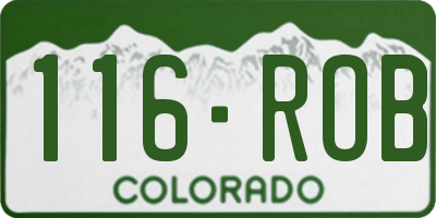 CO license plate 116ROB