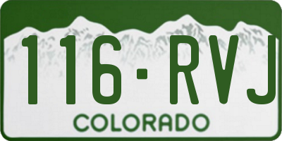 CO license plate 116RVJ