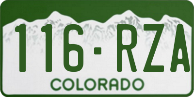 CO license plate 116RZA